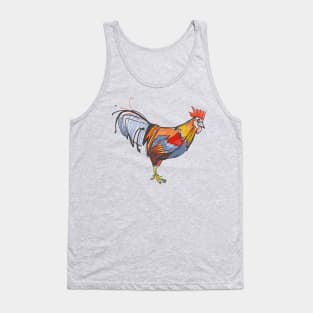 Rooster digital hand drawn illustration Tank Top